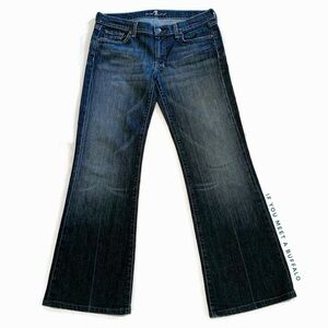 7 For All Mankind Dojo Jeans Womens Size 31 Blue Stretch Flare Denim